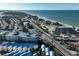 Coastal community aerial view, showcasing oceanfront properties and beach at 2255 N Beach Rd # 9, Englewood, FL 34223
