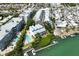 Aerial view of waterfront property with pool and private dock access at 2255 N Beach Rd # 9, Englewood, FL 34223