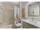 Clean bathroom with shower/tub and updated vanity at 3179 Osprey Ln, Port Charlotte, FL 33953