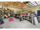 Spacious garage with workbench and ample storage at 445 Stewart St, Englewood, FL 34223