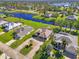 Aerial view of a canal-front home in a luxury community at 634 Boundary Blvd, Rotonda West, FL 33947