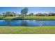 Waterfront backyard with homes and lush green grass at 634 Boundary Blvd, Rotonda West, FL 33947