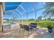 Relaxing screened-in pool and patio area at 634 Boundary Blvd, Rotonda West, FL 33947