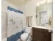 Clean bathroom with shower/tub combo and vanity at 6379 Coliseum Blvd, Port Charlotte, FL 33981