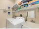 Convenient laundry room with washer, dryer, and shelving at 10390 Longshore Rd # 82, Placida, FL 33946