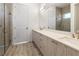 Modern bathroom with double vanity and large mirror at 14681 Keystone Blvd, Port Charlotte, FL 33981