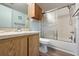 Bathroom includes a toilet, sink vanity, shower/tub combo at 1515 Forrest Nelson Blvd # A 202, Port Charlotte, FL 33952