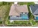 Drone view of single-Gathering home with pool and canal access at 15384 Hennipen Cir, Port Charlotte, FL 33981