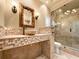 Spa-like bathroom with a large walk-in shower and a vessel sink at 3117 Silkwood Ln, Port Charlotte, FL 33953