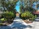 Long driveway leading to a house, lined with lush landscaping at 3117 Silkwood Ln, Port Charlotte, FL 33953
