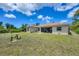 Expansive backyard features well-maintained lawn, landscaping, and a birdbath, perfect for outdoor activities at 4036 Elvington Rd, Port Charlotte, FL 33981