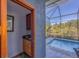 Small bathroom with vanity, located near the pool at 6096 Bowie Ln, Englewood, FL 34224