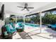 Relaxing pool area with covered patio and comfortable seating at 9487 Prospect Ave, Englewood, FL 34224