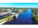 Aerial view of waterfront homes and community at 15336 Lakeland Cir, Port Charlotte, FL 33981