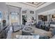 Bright and spacious living room with comfortable seating and high ceilings at 15336 Lakeland Cir, Port Charlotte, FL 33981