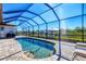 Relaxing kidney-shaped pool with a screened enclosure at 15336 Lakeland Cir, Port Charlotte, FL 33981