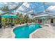Inviting screened-in pool area with ample seating and lush landscaping, perfect for enjoying the outdoors at 15375 Taurus Cir, Port Charlotte, FL 33981