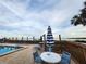 Community pool area with table and chairs, waterfront view at 1751 Beach Rd # 204, Englewood, FL 34223