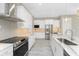 Modern kitchen with white cabinets, granite countertops and stainless steel appliances at 35 Broadmoor Ln, Rotonda West, FL 33947