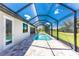 Side view of screened pool and patio with access from house at 35 Broadmoor Ln, Rotonda West, FL 33947