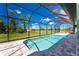 Inviting screened-in pool with a large patio area at 35 Broadmoor Ln, Rotonda West, FL 33947