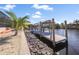Steps from the house to a relaxing canal-side dock at 9567 Honeymoon Dr, Port Charlotte, FL 33981
