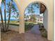 Brick walkway leading to waterfront property at 99 W Riverview Ave, Englewood, FL 34223