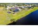 An aerial view of a Florida home with a pool, overlooking a canal at 646 Boundary Blvd, Rotonda West, FL 33947