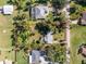 Aerial view of a home on a lot with mature trees at 1770 Hudson St, Englewood, FL 34223