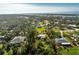 Aerial view of a single-story home with a spacious lot and water views at 1770 Hudson St, Englewood, FL 34223