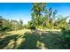Large backyard with lush landscaping and trees at 1770 Hudson St, Englewood, FL 34223