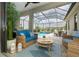 Spacious lanai with wicker furniture, a pool view, and a covered patio at 10958 Trevino St, Englewood, FL 34223
