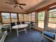 Relaxing sunroom with blue carpet, multiple windows, and a door that opens to the outdoors at 13278 Carter Ave, Port Charlotte, FL 33981
