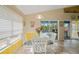 Cozy breakfast nook offers a serene view of the pool and outdoor area at 215 Australian Dr, Rotonda West, FL 33947