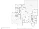 Detailed first floor plan showing layout of the home with kitchen, living room, bedrooms, and screened patio at 10544 Poughkeepsie Cir, Port Charlotte, FL 33981