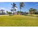 Sprawling front yard with lush green grass and majestic palm trees at 100 Hobo Rd, Rotonda West, FL 33947