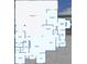 Detailed floor plan showcasing the layout of the home, including the kitchen, bedrooms, and screened patio at 15691 Meacham Cir, Port Charlotte, FL 33981