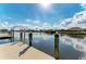 A private boat dock offers amazing waterfront views at 8200 Antwerp Cir, Port Charlotte, FL 33981