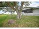 Lovely home surrounded by lush greenery with a large tree providing shade and character to the landscape at 18 Pebble Beach Road, Rotonda West, FL 33947