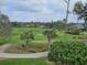 Scenic golf course view with palm trees and well maintained landscaping at 14026 Royal Pointe Dr, Port Charlotte, FL 33953