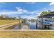 Private dock and boat lift situated on the canal at 4050 Rock Creek Dr, Port Charlotte, FL 33948