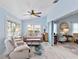 Cozy sitting room with plantation shutters and views of the outdoors at 613 Chestnut Ln, Englewood, FL 34223