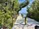 Picturesque wooden dock lined with lush greenery leading to tranquil waters at 8694 Marsh St, Placida, FL 33946