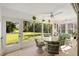 Bright sunroom offering lush views of the landscaped backyard at 1332 Hedgewood Cir, North Port, FL 34288