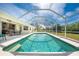 Long swimming pool surrounded by a screened enclosure, perfect for swimming year-round at 48 Par View Ct, Rotonda West, FL 33947