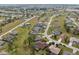 An aerial view of a well-maintained neighborhood featuring tree-lined streets and single-Gathering homes with landscaped yards at 16137 Alcira Cir, Punta Gorda, FL 33955