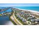 Aerial view of the property with the home highlighted, showcasing its location near the beach and water at 36 Seawatch Dr, Boca Grande, FL 33921
