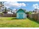Backyard shed offering ample storage space and adding character to the landscape at 849 Palmetto St, Englewood, FL 34223