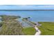 Scenic aerial view of boat docks in a serene coastal setting with beautiful blue water at 9203 Griggs Rd # A204, Englewood, FL 34224