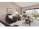 Relaxing living room with comfortable seating and a great view of the outdoors at 202 Silver Lake Dr # 203, Venice, FL 34292